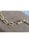 T Model Bracelet, Zircon Stone Detail, Gold Color Plated, Medium Thickness, Bead Length 1.5 cm - 3