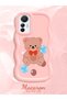 Mi 12 Lite Compatible Case Camera Protector Pink Silicone Couple Phone Case Bear Pattern - 2