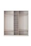 Gotham 5 Door Wardrobe With Mirror | Sturdy Closet Clothes Storage Cupboard | Modern Design Space Saving Swing Door Cabinet For Bedroom L210xW60xH219cm-Grey - 2