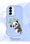 Samsung Galaxy A56 Compatible Case Camera Protector Blue Silicone Couple Phone Case Panda Pattern - 2