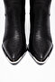 Black Matte Leather Metal Toe Cap Below the Knee Embroidered Western Cowboy Boots - 4