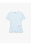 Drawstring Slim Fit Short Sleeve Crew Neck Basic T-Shirt