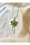 Green Flower Steel Necklace - 2