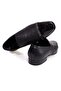 Black Color Laceless Genuine Leather Men's Shoes - 2
