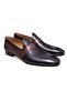 Brown Laceless Genuine Leather Men's Shoes