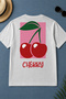 تي شيرت أبيض بتصميم Cherry Dream مصنوع من القطن بنسبة 100% ومقاس كبير جزئياً