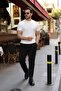 Men's line embossed short sleeve knitwear t-shirt - 2