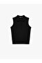 Half Button Polo Collar Sleeveless Knitwear Undershirt T-Shirt - 5
