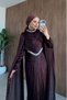 Diana Cape Detail Evening Dress Chocolate Brown - 4