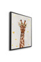 Watercolor Giraffe Kids Wall Art | Portrait Framed Canvas Print with Gold Foil Embossed | Luxury Islamic Decor for Kids Room - 3