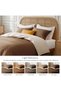 Queen Size Duvet Cover Set 3 Pieces Reversible Bedding Set, Includes 1 Duvet Cover 200 * 200 Inches with Zipper Closure and 2 Pillow Shams, Brown/Beige - 4