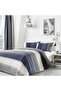 - Betley - Classic Wide Stripe Duvet Cover Set -3 pieces, Double Bed Size in Blue - 4
