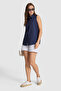 Women's Navy Blue Short Sleeve Shirt 50320212-Vr033 - 5