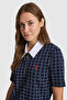 Women's Navy Blue Knitted Dress 50322074-Vr033 - 2