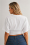 Women's White Waist-Fitted Wide-Sleeve Natural Viscose Blouse - 5