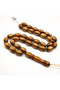 Golden Yusr Rosary 33 Beads 9x14mm Gold Oval Prayer Beads 30g Natural Cord Tassel