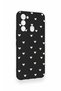Tecno Spark 8C Compatible White Mini Heart Black Patterned Silicone Case - 3