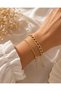 Steel Crushed Chain Twist Chain Women's / Men's 2-Piece Combination Bracelet with Extension Chain Gold / Silver Color