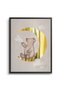 Teddy Bear Sitting on Gold Moon Kids Wall Art | Portrait Framed Canvas Print with Gold Foil Embossed | Luxury Islamic Decor for Kids Room - 2