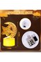 (ex15ex16ex40ex17ex18)5 pcs Eid Ramadan Mubarak Lantern,Indoor Candle Lantern Battery Included,Moon Star Castle Shape LED Lights Decor,Gift for Muslims Home Decor - 2