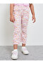 Girls Floral Print Ribbed Leggings