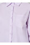 Purple Solid Long Sleeves Oversized Shirt - 4
