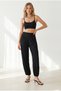 Women's Black Thick Waistband Modal Viscose Shalwar Trousers Pnt-19000417 - 4