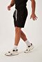 Men's 2-Piece Basic Shorts Set Black Ecru Elastic Waist Lace-Up Shorts with Pockets - 2