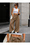 Women's Waist Belted Wide Leg Viscose Trousers - 2