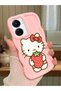 Vivo Y16 Compatible Case Camera Protector Pink Silicone Couple Phone Case Kitty Pattern