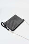Women's V Silver Stone Suede Portfolio Handbag and Clutch Bag with Ankle Strap and Chain Strap - 2