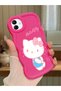 Samsung Galaxy M13 Compatible Case Camera Protector Red Silicone Couple Phone Case Kitty Pattern