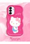 Samsung Galaxy A17 Compatible Case Camera Protector Red Silicone Couple Phone Case Kitty Pattern - 2