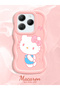 Infinix Hot 40 Pro Compatible Case Camera Protector Pink Silicone Couple Phone Case Kitty Pattern - 2