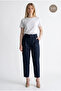 Havuç Cut Women's Pleated Fabric Trousers with Pockets - 3