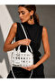 Women's Knitted Patterned Beige Hand and Shoulder Bag with Cross Strap Premium Design