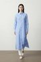 Santi Comfortable Fit Slit Detailed Buttoned Long Sleeve Tunic Women's Shirt & Hijab Shirt - Bluewhite