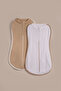 2-Pack 100% Cotton Breathable Baby Swaddle Sleeping Bag with Zipper 0-3 Months