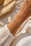 Steel Gold Silver Round Detailed Elevator-Style Women's Bracelet Gold Color - 2