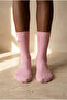 Unisex Dog Embroidered Socks Pink Melange - 2