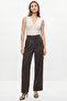 High Waist Pleated Zippered Regular Leg Trousers - 5