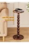 Solid Wood Coffee Table, Small Side Table for Small Spaces, Drink Table, Sturdy Wooden Base End Tables for Living Room, Bedroom, Corners, and Office, Dark Walnut, 9.4"W×23.8"H - 2