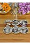 Vintage Series Stainless Metal Tea Plate Set, Silver Set of 6 - 3