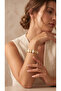 White and Gold Color Sea Shell Figured Flexible Bracelet - 2