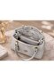 Women's Stylish Silver-Gold Tasseled Lined Bag with 2 Compartments and Adjustable Strap for Hand and Shoulder Use - 5