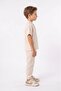 Cotton Muslin Fabric Summer Long Pants Short Sleeve Comfortable Set M00842 Beige - 4