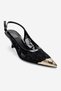 Clem Black Lace Detailed Gold Toe Women's Heeled Shoes - 3