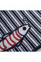 Marina Beach Towel 100% Cotton Blue Striped Fish Pattern 70X150 - 8