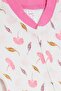 Baby Girl Booties Jumpsuit Floral Pattern 0-3 Months-6 Months, Ecru - 3