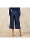 Mid-Rise Denim Pleated Wide Leg Culottes - 4